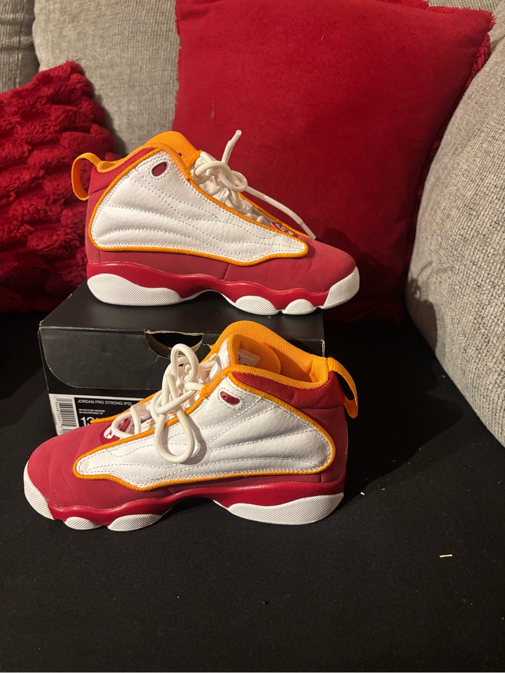 Jordan Kids Sneakers in Red and Orange with White Soles